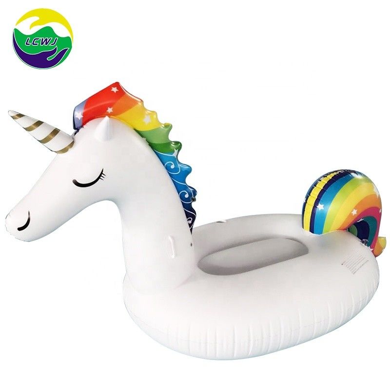 Venta directa de la fábrica de China Lago agua gran caramelo inflable Unicornio flotador de playa
