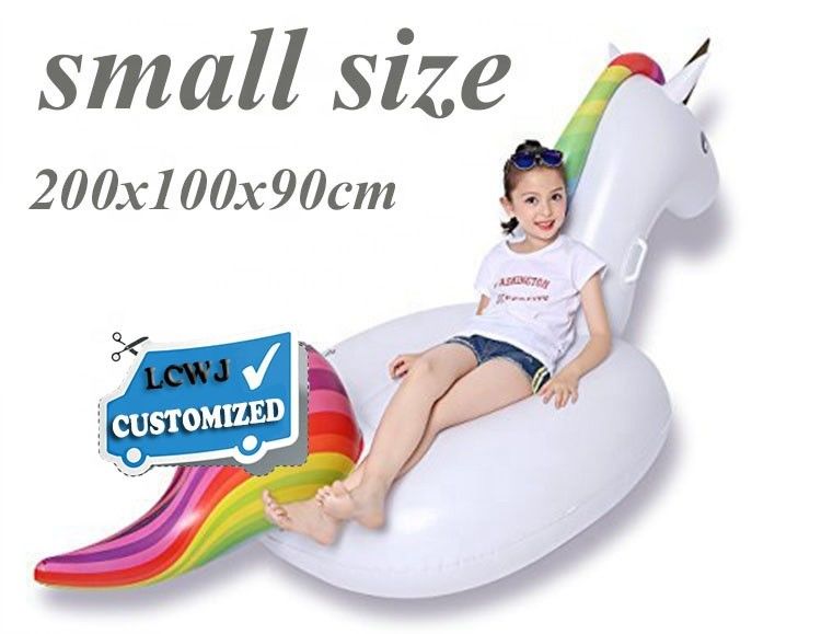 Venta directa de la fábrica de China Lago agua gran caramelo inflable Unicornio flotador de playa
