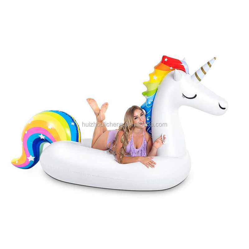Venta directa de la fábrica de China Lago agua gran caramelo inflable Unicornio flotador de playa