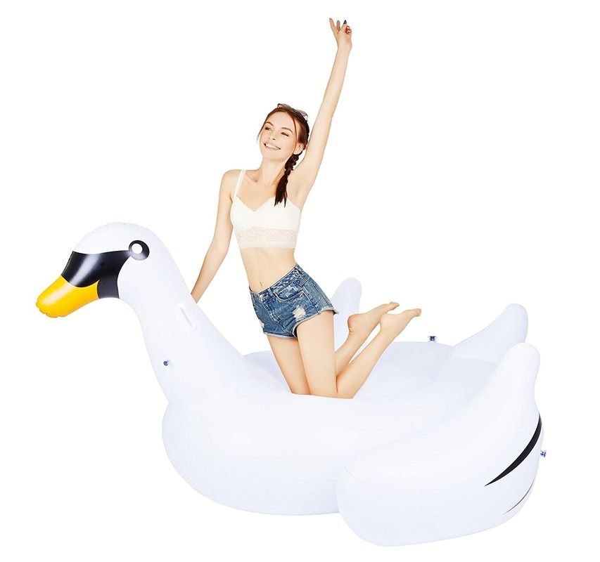 Juguete flotante de la piscina inflada grande del cisne blanco 190 x 190 x 130 cm