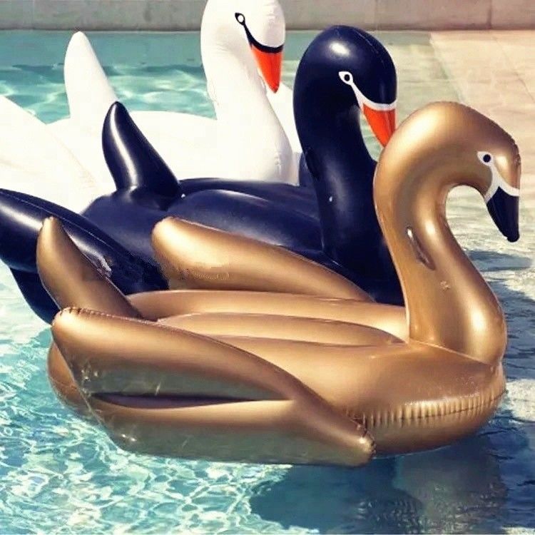 Anillo de natación del cisne inflables negro para la fiesta tiempo Flamingo flotadores de piscina de lujo para adultos