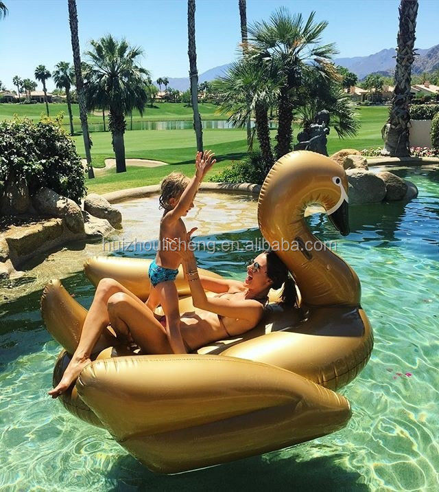 Anillo de natación del cisne inflables negro para la fiesta tiempo Flamingo flotadores de piscina de lujo para adultos