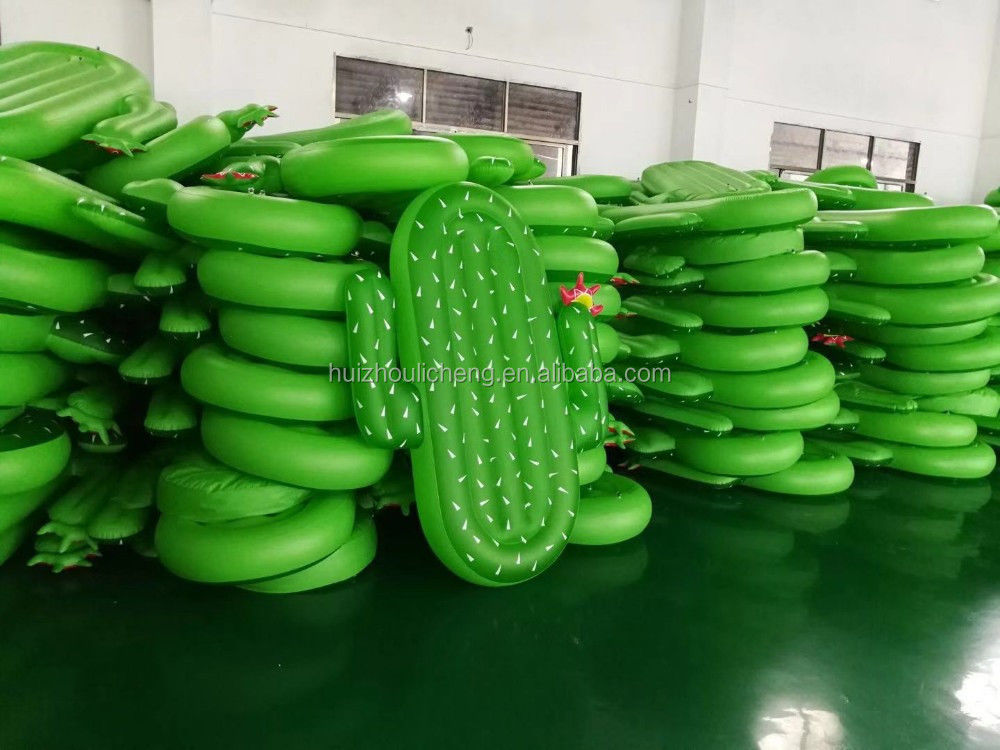 Familia divertida Cactus piscina flotante sin ftalatos PVC fiesta de verano flotante para el lago