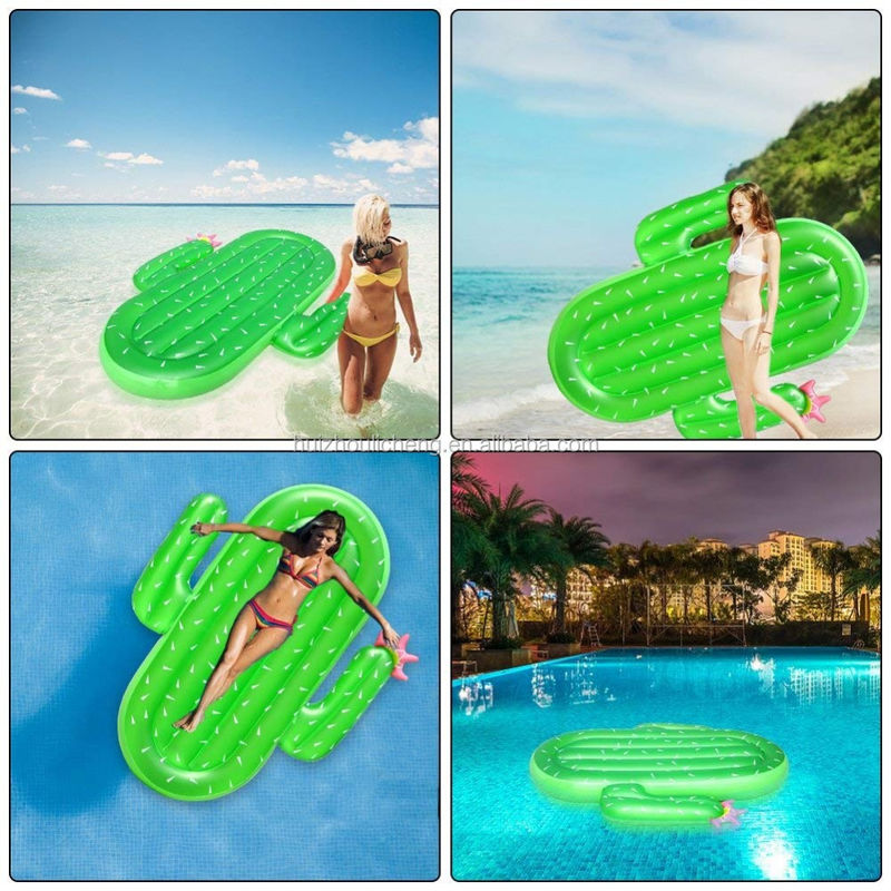 Familia divertida Cactus piscina flotante sin ftalatos PVC fiesta de verano flotante para el lago