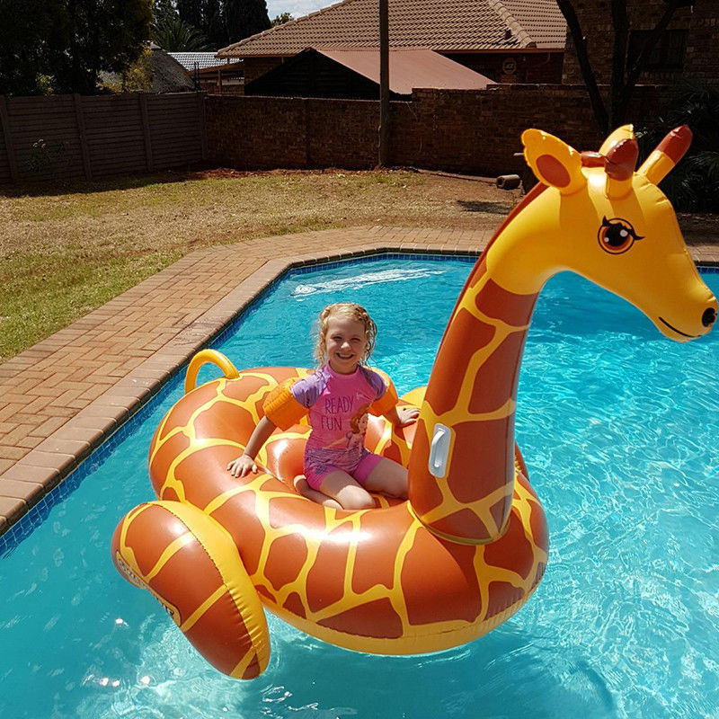 Anillo de natación inflable Piscina de jirafas 0,32 mm Decoración flotante Piscina inflable gigante
