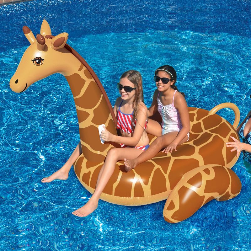 Anillo de natación inflable Piscina de jirafas 0,32 mm Decoración flotante Piscina inflable gigante