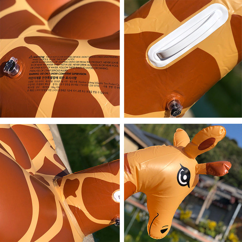 Anillo de natación inflable Piscina de jirafas 0,32 mm Decoración flotante Piscina inflable gigante