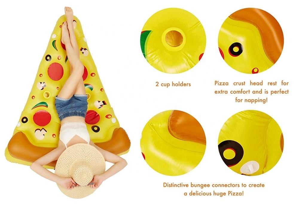 Piscina de aire libre inflada flotante 180 x 130 cm nadar agua soplar pizzaría para el soporte