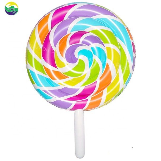 0.3mm Multicolor Flotaciones de piscina grande inflables Lollipop Flotaciones de piscina 220 X 150cm