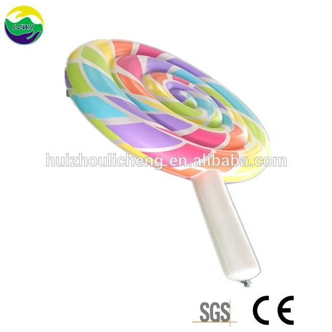 0.3mm Multicolor Flotaciones de piscina grande inflables Lollipop Flotaciones de piscina 220 X 150cm