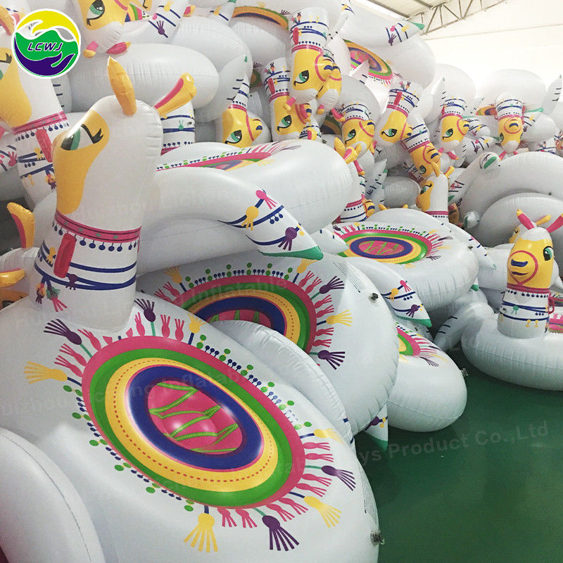 Decoración al aire libre de vacaciones juguetes de piscina inflables de alpaca isla flotante