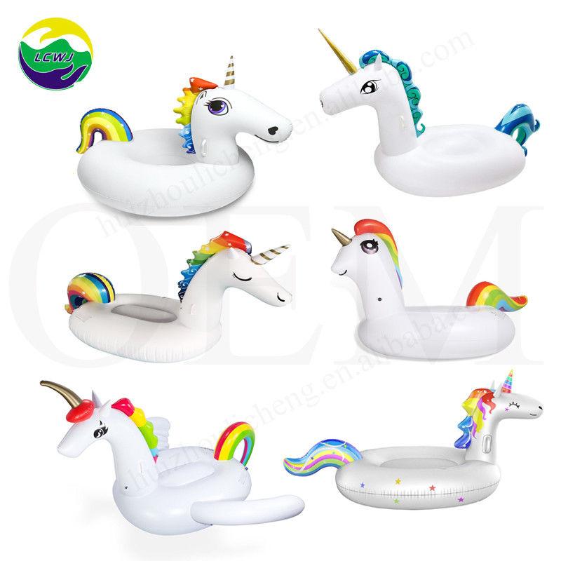 OEM Rideable Float piscina inflable paseo en la piscina de unicornio inflable juguete salón