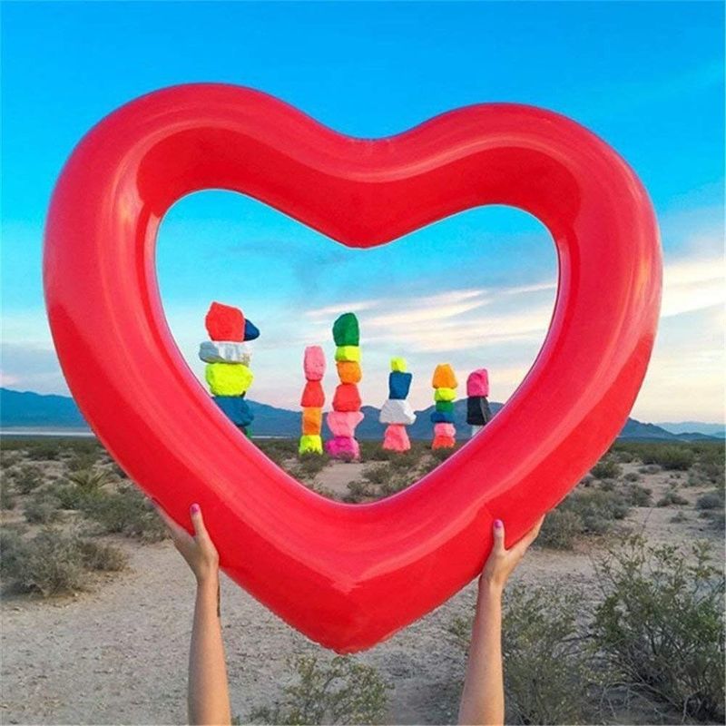 1.5M Float de agua Niños anillo inflable amor corazón piscina piscina Float para adultos