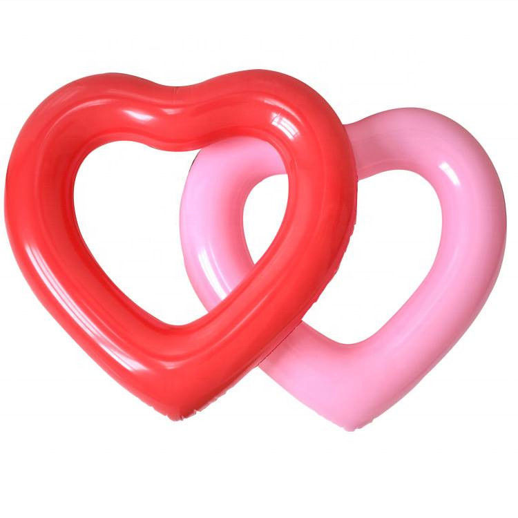 Piscina para adultos flotante anillos de playa inflables 115 X 115cm rosa en forma de corazón piscina inflables
