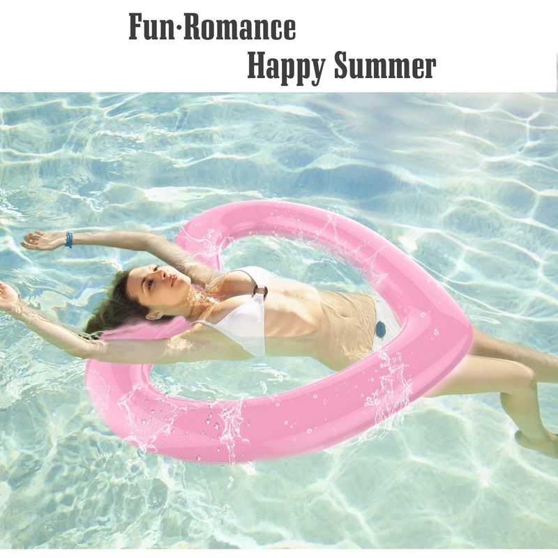 Piscina para adultos flotante anillos de playa inflables 115 X 115cm rosa en forma de corazón piscina inflables