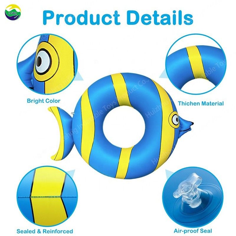 0.25mm Inflable piscina exterior tubo flotante de peces juguetes de piscina natación balsa de agua 8.7in