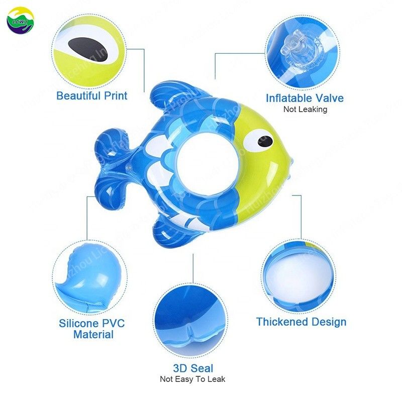 0.25mm Inflable piscina exterior tubo flotante de peces juguetes de piscina natación balsa de agua 8.7in