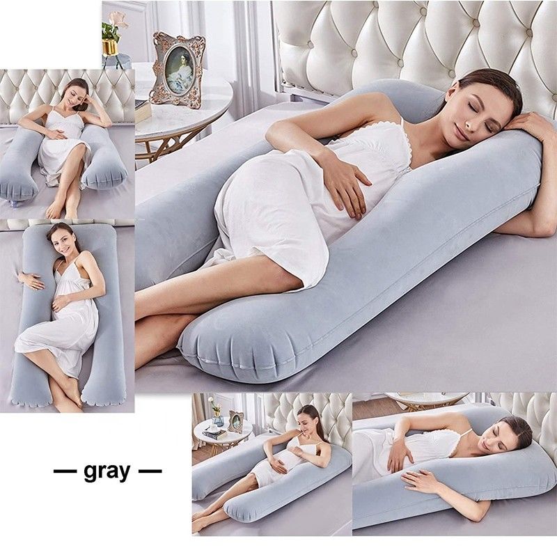 Almohadas de embarazo inflables suaves de PVC de LC en forma de U Almohada de embarazo inflables para dormir