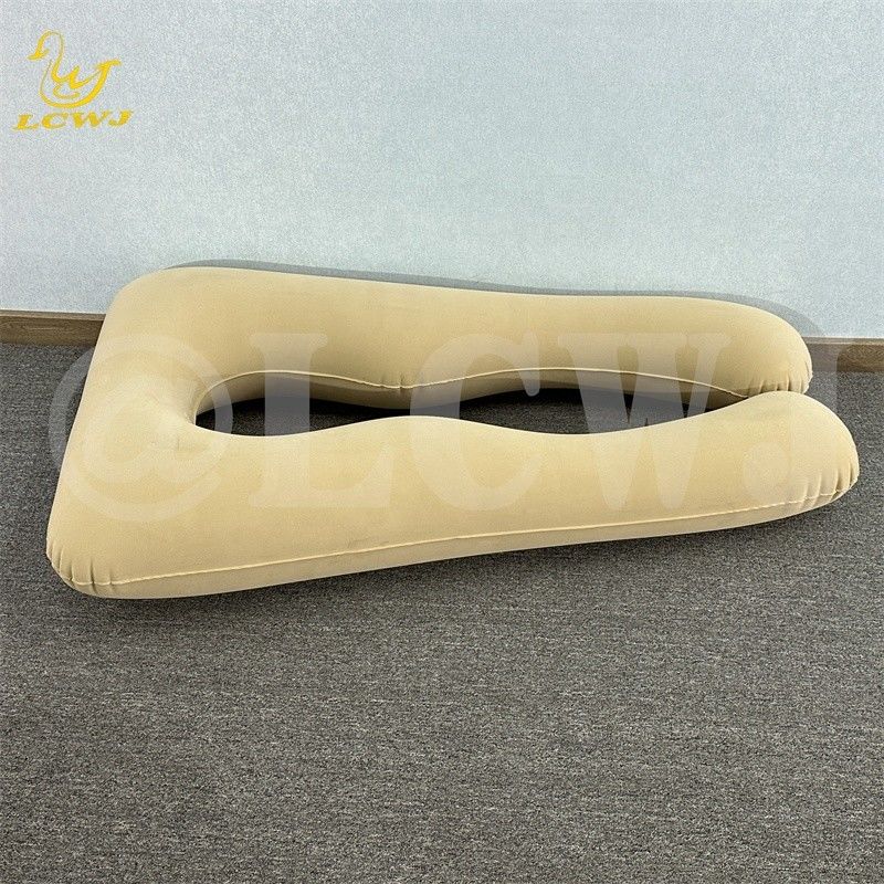 Almohadas de embarazo inflables suaves de PVC de LC en forma de U Almohada de embarazo inflables para dormir