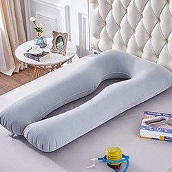 Almohadas de embarazo inflables suaves de PVC de LC en forma de U Almohada de embarazo inflables para dormir