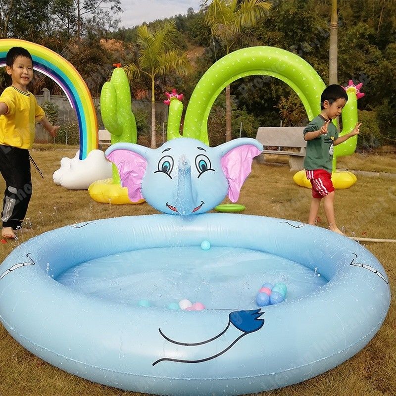 LC Animal Elefante Salpicadura Piscina de suelo Inflable Piscina de pulverización Piscina inflable con pulverización