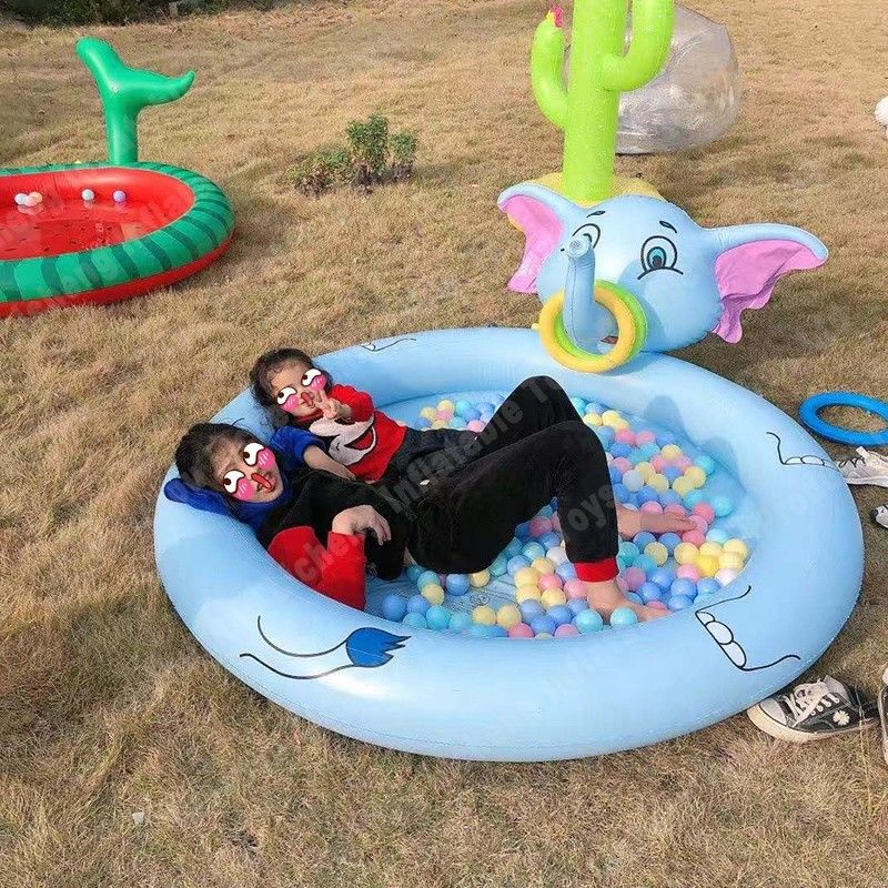 LC Animal Elefante Salpicadura Piscina de suelo Inflable Piscina de pulverización Piscina inflable con pulverización