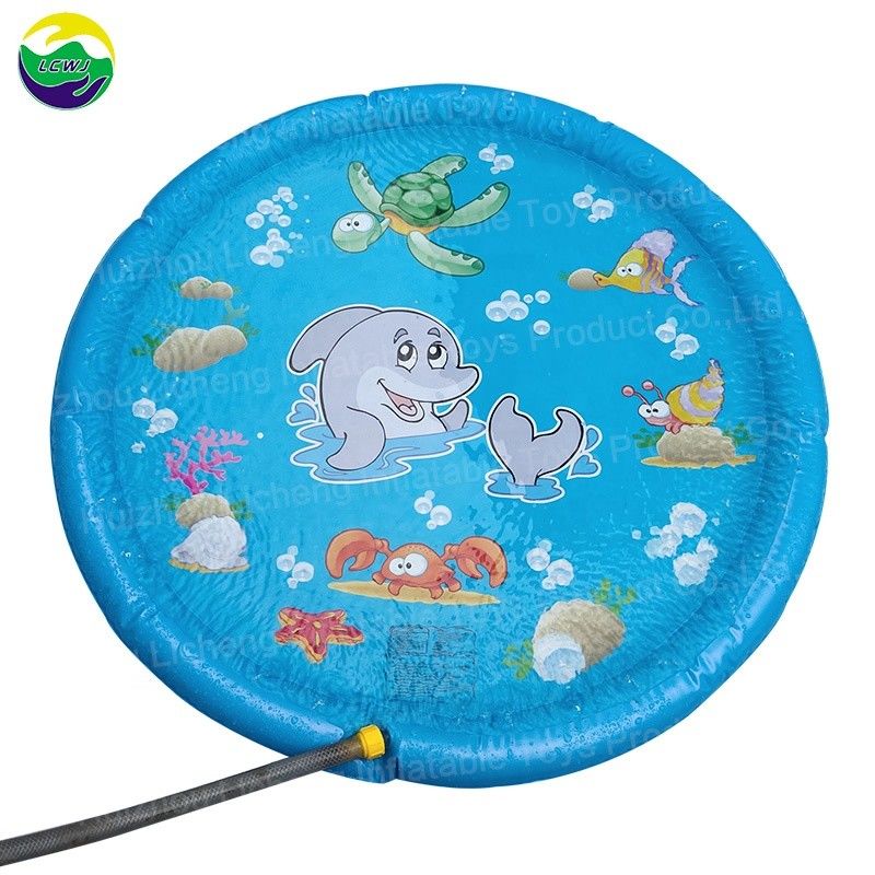 Juguete inflables de 68 pulgadas con rociador de agua personalizado, colchoneta de piscina para fiestas al aire libre