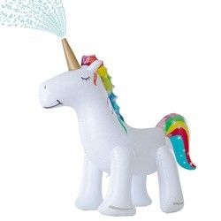 Juguetes gigantes de rociadores inflables en forma de unicornio para niños