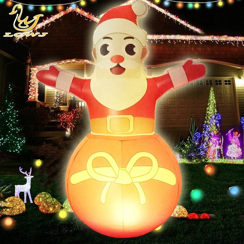 Roly Poly Air Blow Up Santa Claus Decoraciones inflables de Navidad con luz LED
