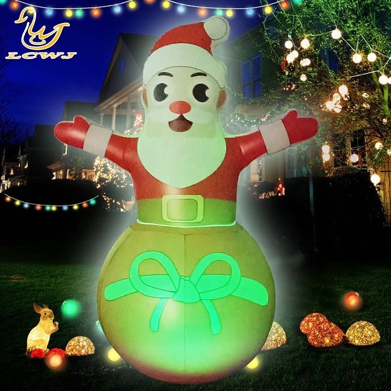 Roly Poly Air Blow Up Santa Claus Decoraciones inflables de Navidad con luz LED