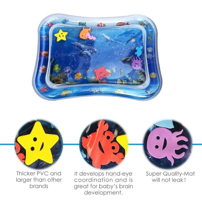 66 X 50 cm Juguete de agua para bebés Odm 3 a 12 meses Bebé colchón de agua inflables para el vientre