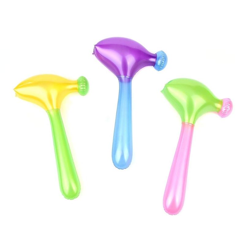 Color del arco iris 0.5kg Juguetes inflables de plástico 0.18mm Juguetes inflables de martillo