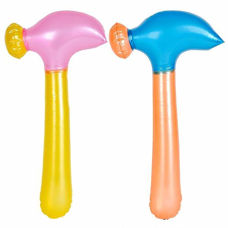 Color del arco iris 0.5kg Juguetes inflables de plástico 0.18mm Juguetes inflables de martillo