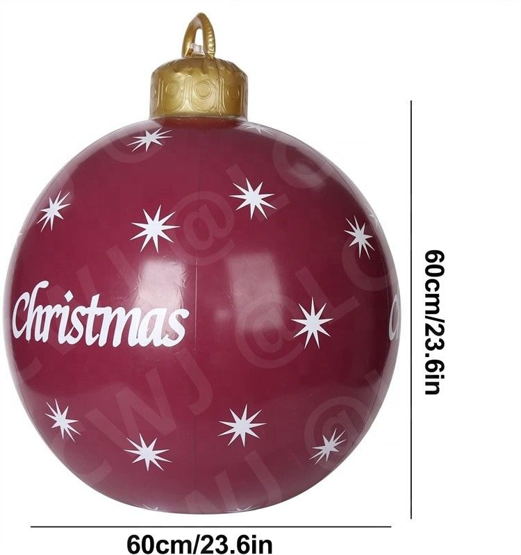 0.2mm de plástico soplado para arriba trineo de nieve inflables bolas de Navidad ornamentación bolas 60cm