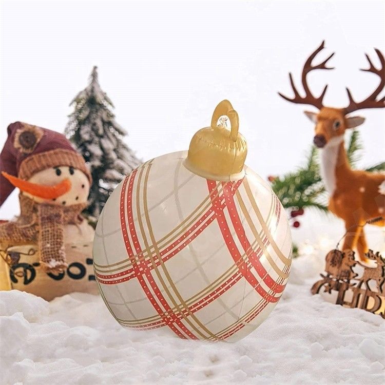 0.2mm de plástico soplado para arriba trineo de nieve inflables bolas de Navidad ornamentación bolas 60cm