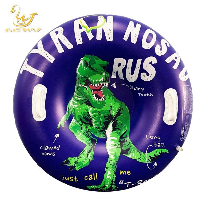 LC Niños al aire libre Invierno Diversión Dinosaurio T-rex trineo Nieve plegable Adulto Trineo de nieve portátil Tubo de nieve de PVC