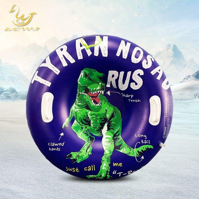 LC Niños al aire libre Invierno Diversión Dinosaurio T-rex trineo Nieve plegable Adulto Trineo de nieve portátil Tubo de nieve de PVC