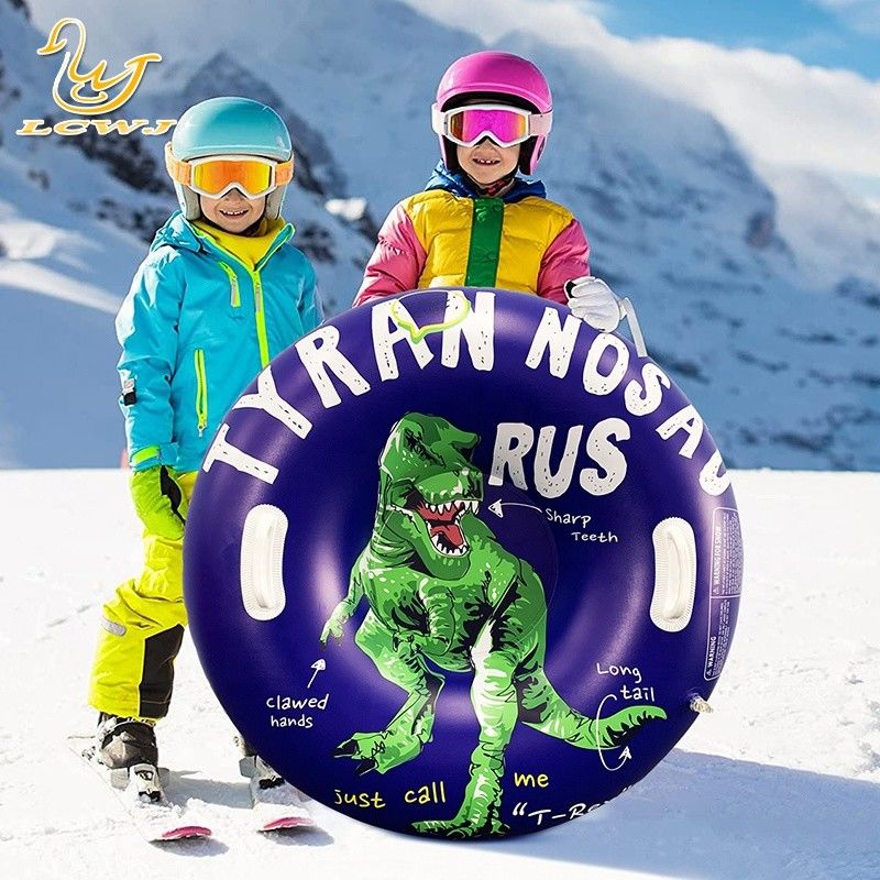 LC Niños al aire libre Invierno Diversión Dinosaurio T-rex trineo Nieve plegable Adulto Trineo de nieve portátil Tubo de nieve de PVC