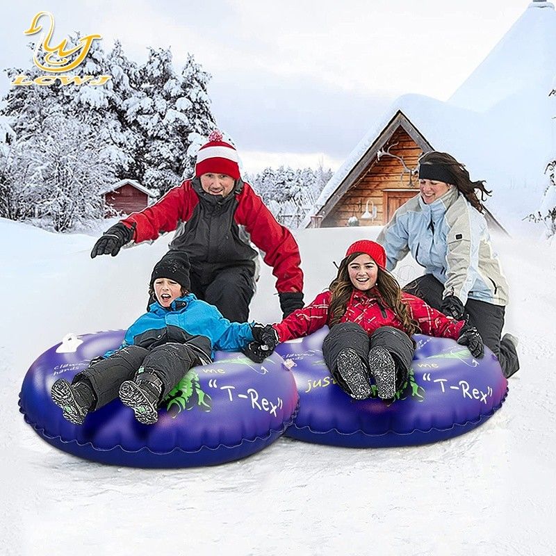 LC Niños al aire libre Invierno Diversión Dinosaurio T-rex trineo Nieve plegable Adulto Trineo de nieve portátil Tubo de nieve de PVC