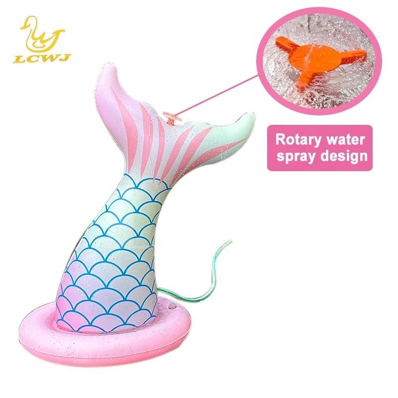 Juguetes de agua de sirena para niños Juegos al aire libre de verano para niñas Jardín trasero Inflación de spray Juguete inflables Sprinkler de agua para niños