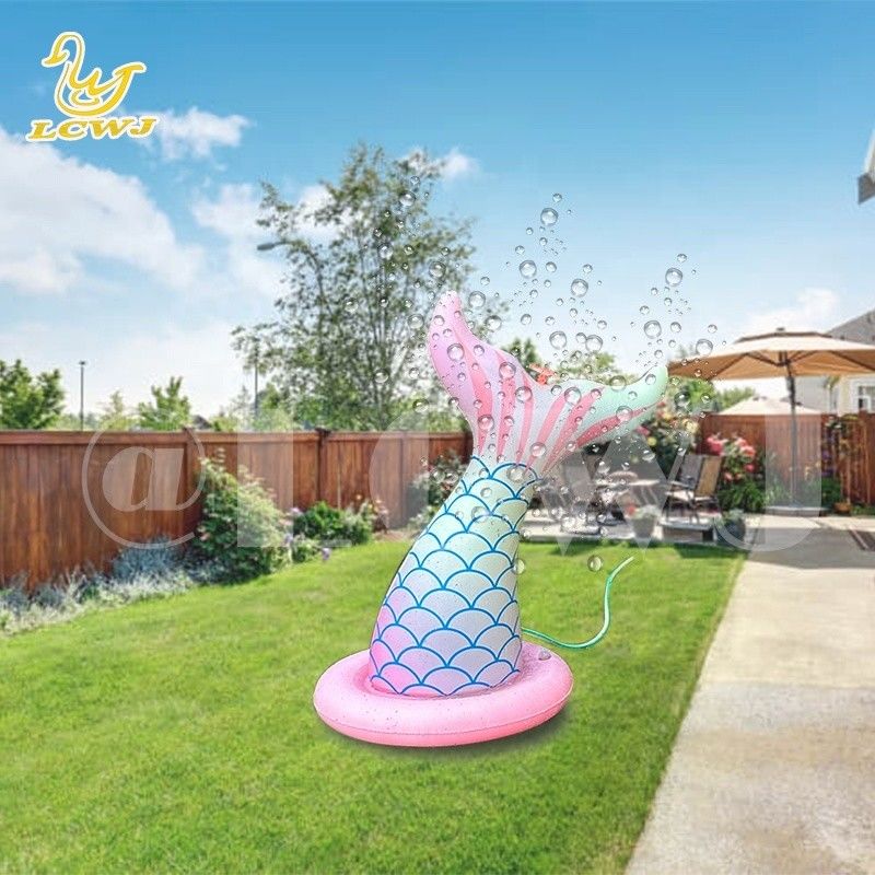Juguetes de agua de sirena para niños Juegos al aire libre de verano para niñas Jardín trasero Inflación de spray Juguete inflables Sprinkler de agua para niños