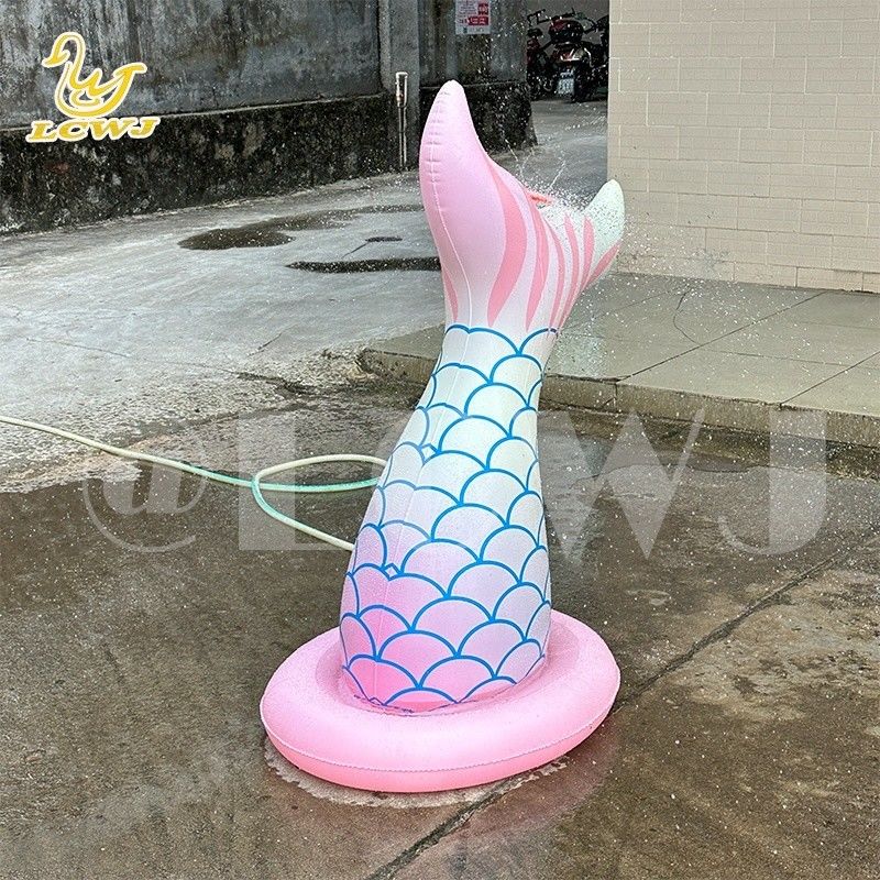 Juguetes de agua de sirena para niños Juegos al aire libre de verano para niñas Jardín trasero Inflación de spray Juguete inflables Sprinkler de agua para niños