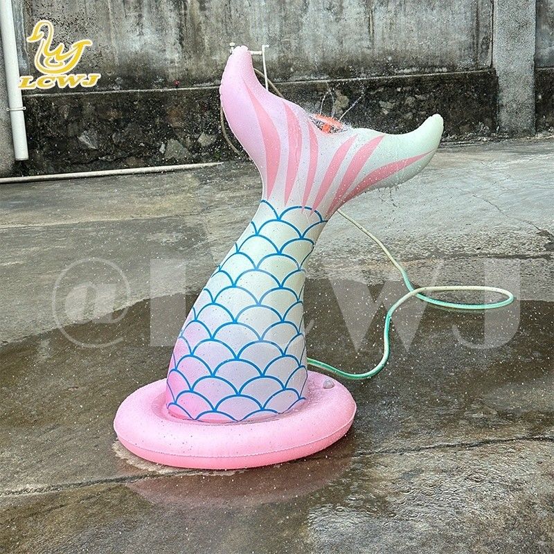Juguetes de agua de sirena para niños Juegos al aire libre de verano para niñas Jardín trasero Inflación de spray Juguete inflables Sprinkler de agua para niños