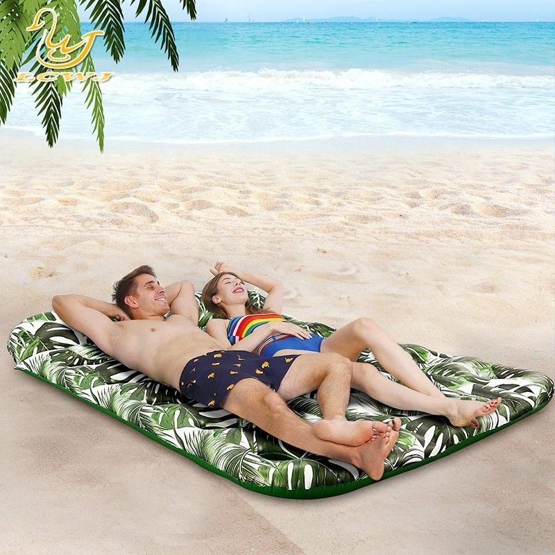 Playa de verano de tamaño grande con tumbona doble balsa piscina de bronceado flotadores almohadillas de agua piscina inflables para adultos