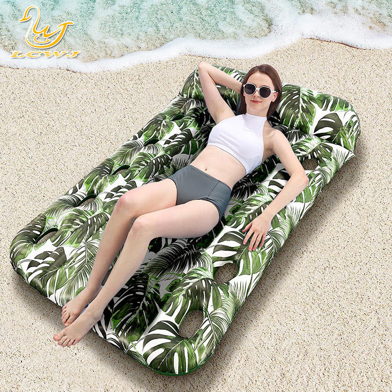Playa de verano de tamaño grande con tumbona doble balsa piscina de bronceado flotadores almohadillas de agua piscina inflables para adultos