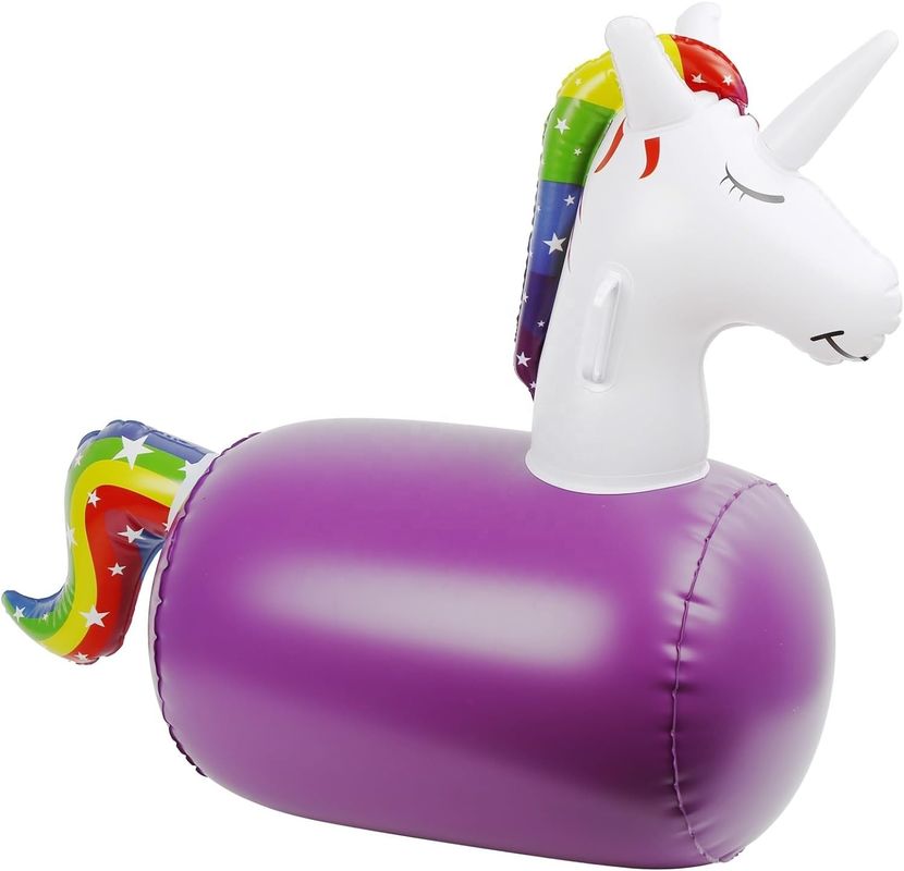 Unicornio y Dino saltando juguetes hinchables montar en el salpicador caballo saltador para el rendimiento