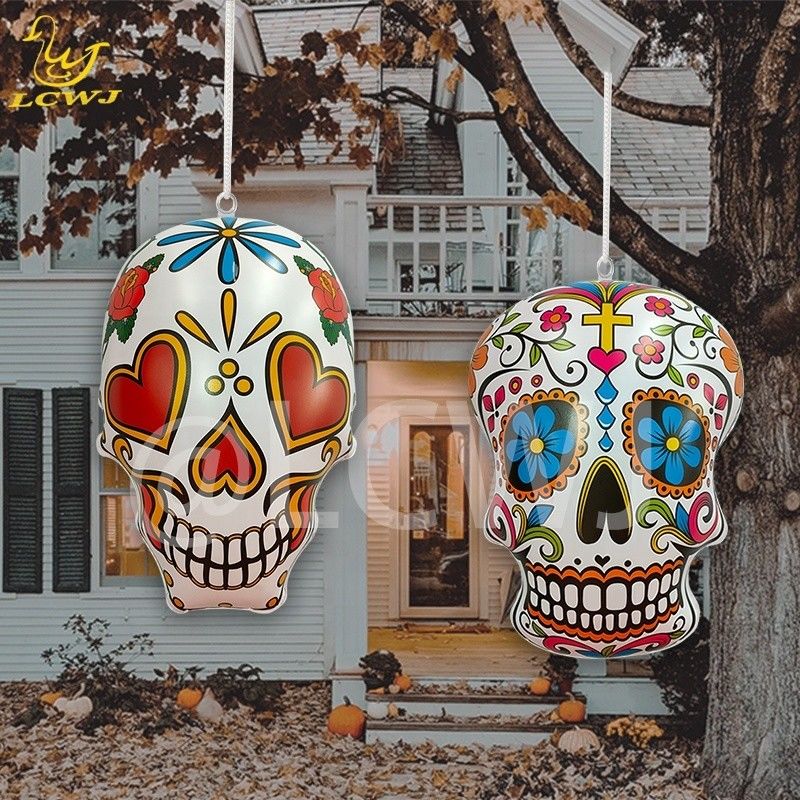 Fans de softbol deben tener inflables Halloween decoración de la calavera de azúcar para el jardín