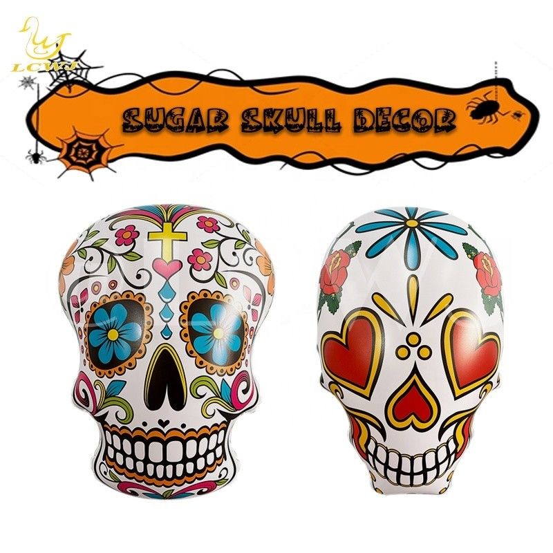 Fans de softbol deben tener inflables Halloween decoración de la calavera de azúcar para el jardín