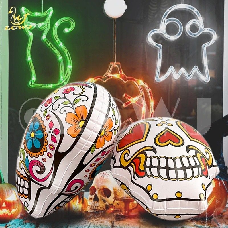 Fans de softbol deben tener inflables Halloween decoración de la calavera de azúcar para el jardín