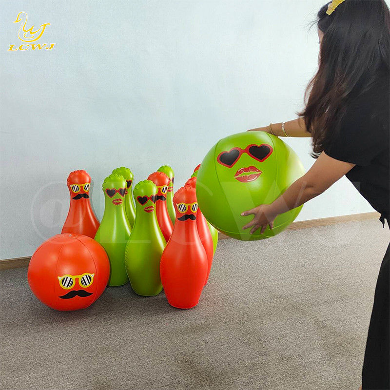 Unisex LC Colorido Divertido Gran patio Juegos al aire libre Jumbo Bola de bolos y alfileres Inflables Niños Set de bolos